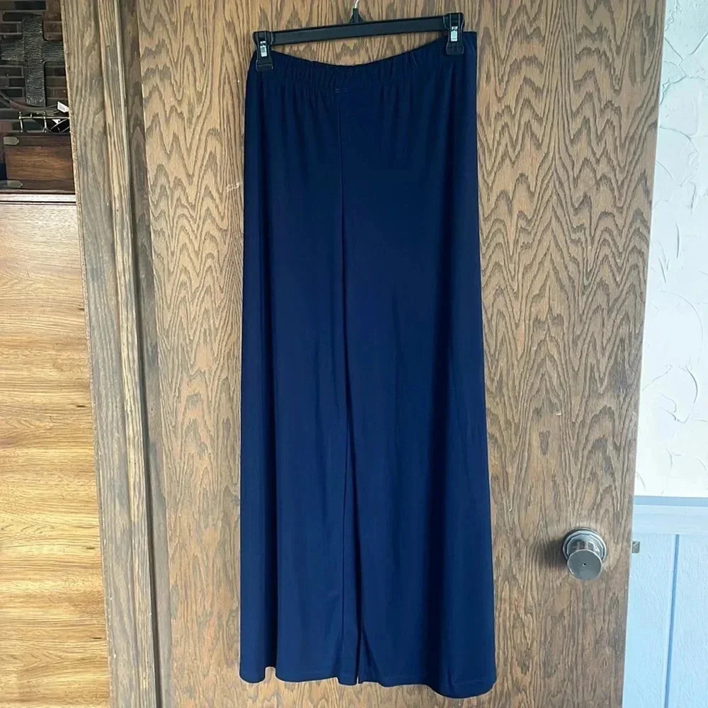 Navy Eric Casual Wide‎ Leg Pants